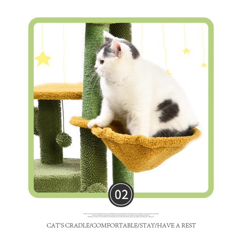 Flower Cat Tree with Platform Scratching Posts Green colorful in stock Modern Style Active House Furniture Play Tower Multi Leve