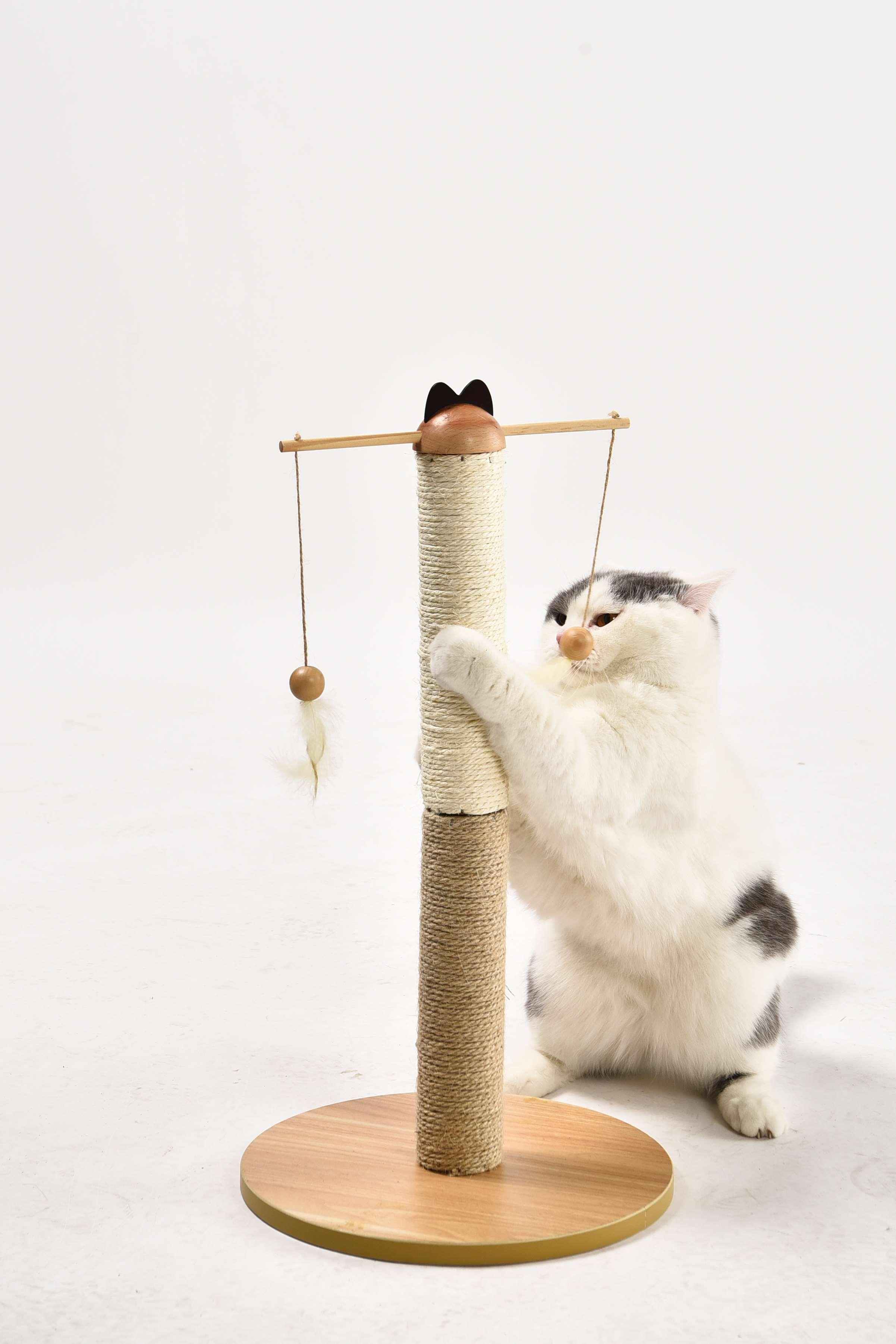 Cat Tree Factory Cat Scratcher Feather Toys Sisal Pet Kitten Cat Scratching Posts