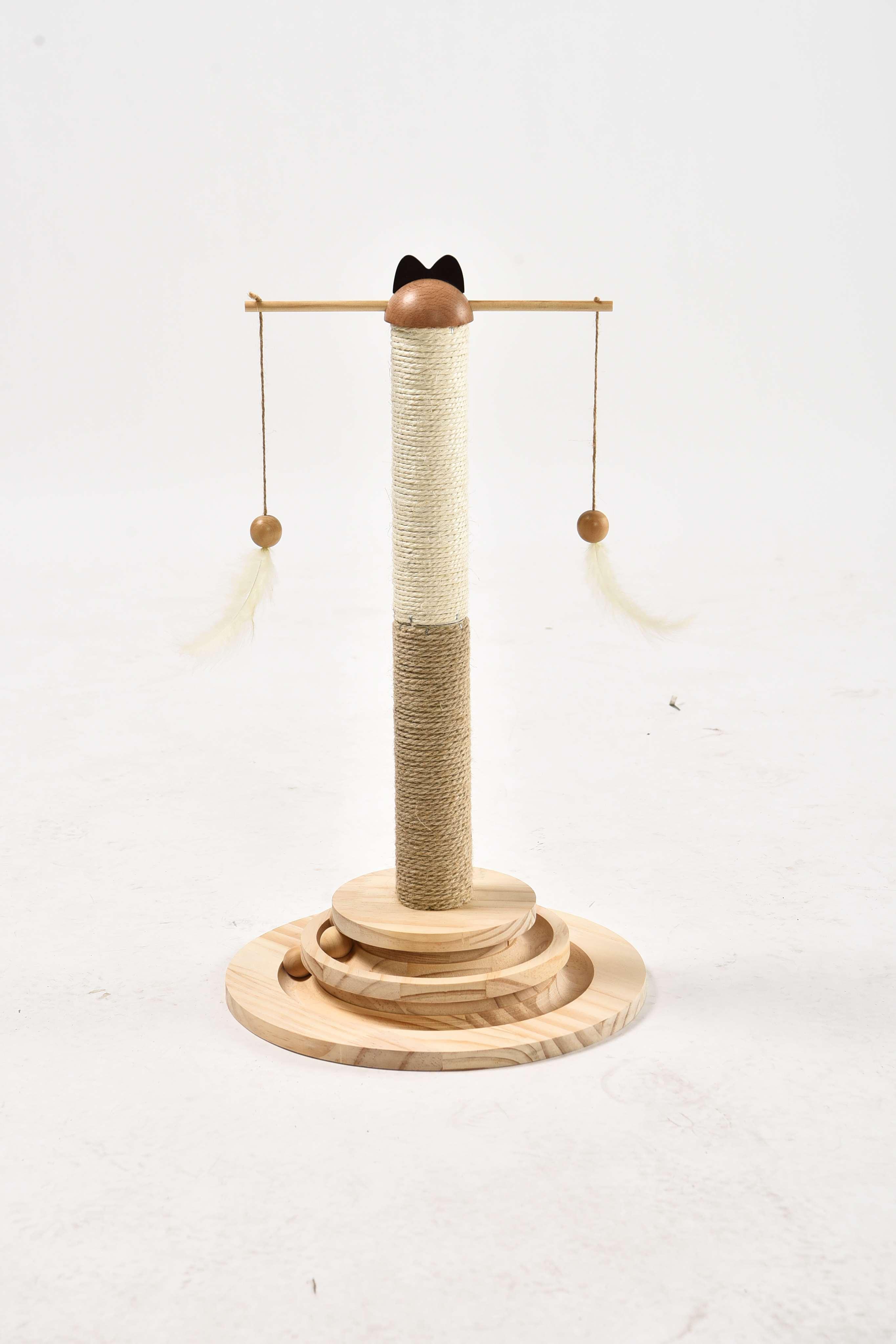 Custom Feather Toys IQ Scratcher Track Ball Tower Sisal Cat Tree Scratching Posts