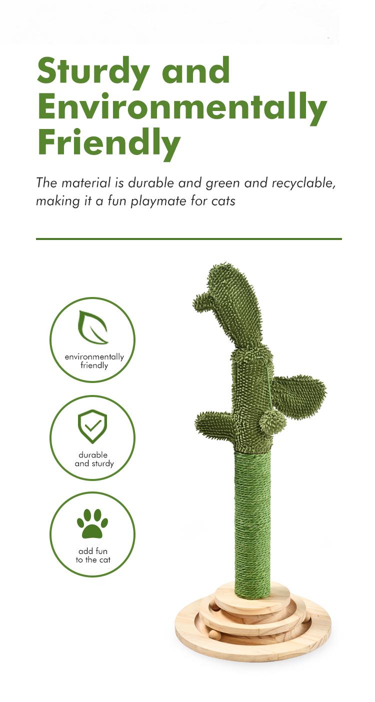 Sisal Wood Training Plate Cat Cactus Cat Scratcher Cactus Scratching Post with Iq disk