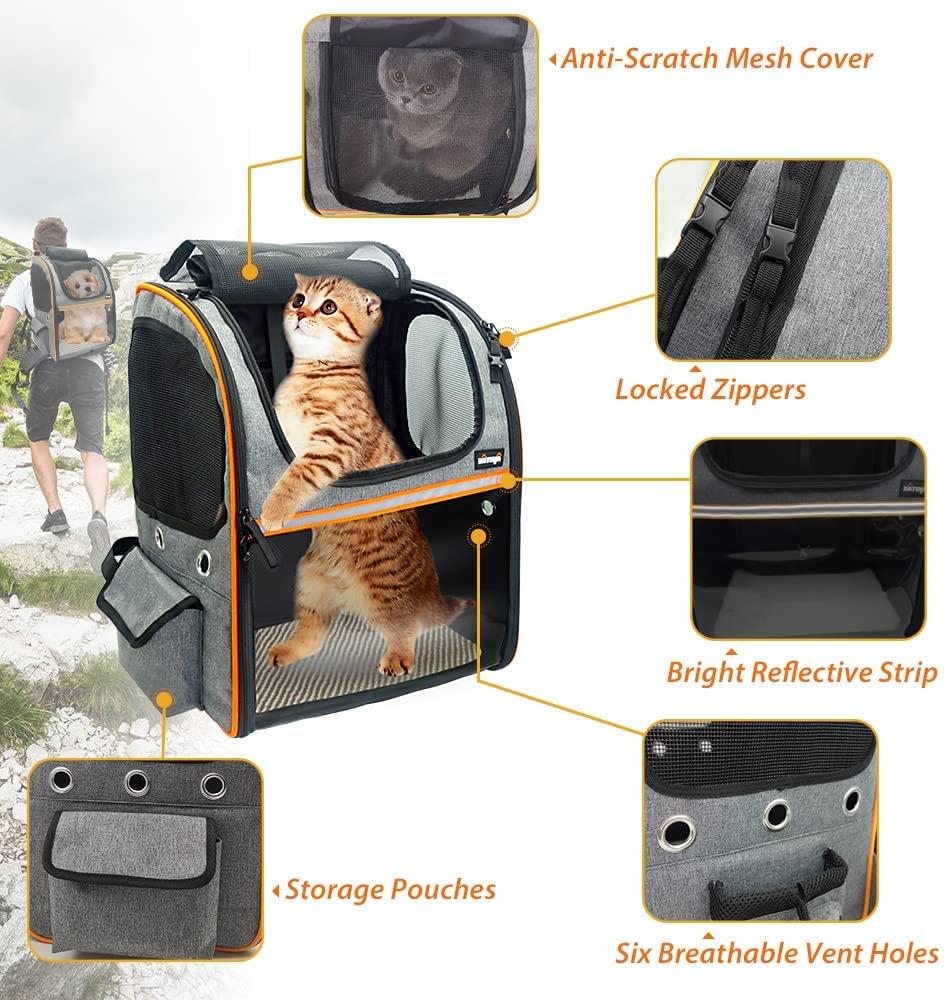 Eco-Friendly Airline Approved Travel Expandable Cat Dog Pet Backpack Carrier For Cats Dogs Small Animals