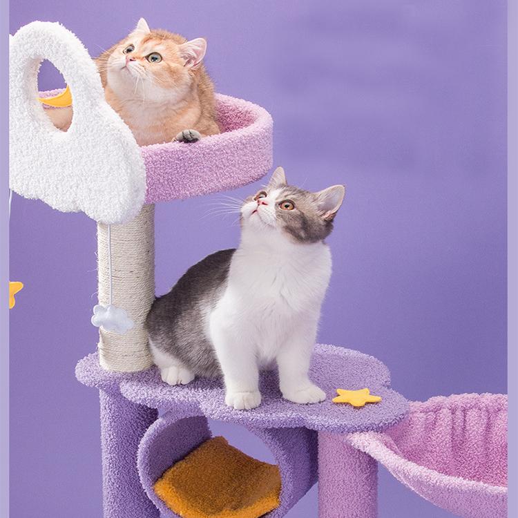 Wholesale Cat Tree in Interactive Toys with Natural Sisal Scratch Board Cat Castle House Luxury Pet House Cattery Cat Tower