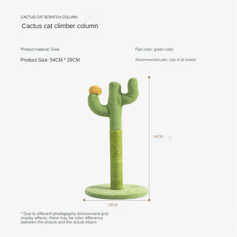 CWW Cactus cat climbing frame cat scratching column bold sisal column cat scratching board hemp rope tree grinding claws