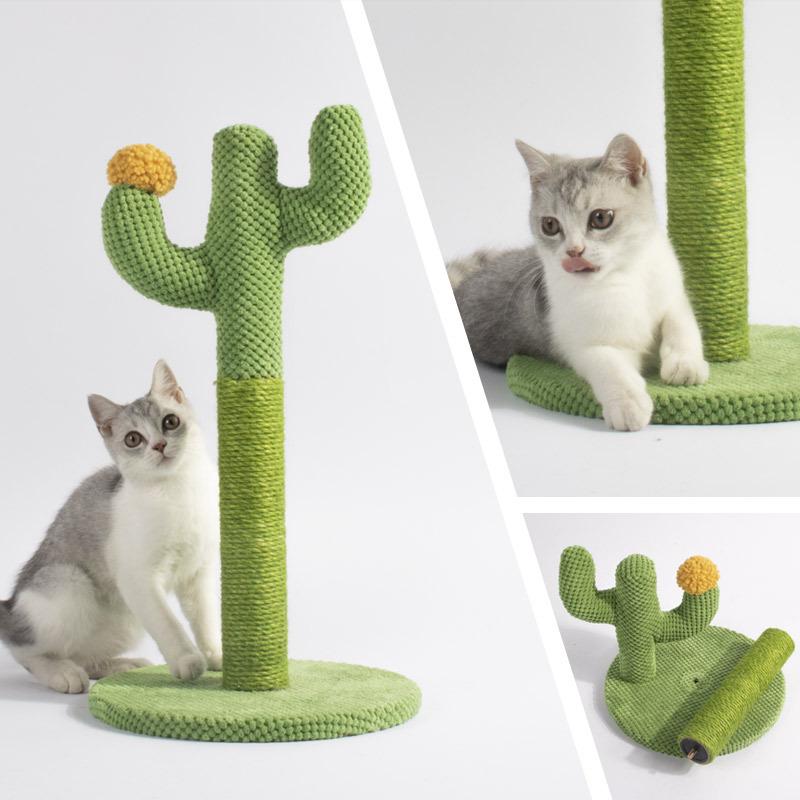 CWW Cactus cat climbing frame cat scratching column bold sisal column cat scratching board hemp rope tree grinding claws