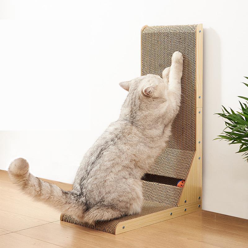 L-Shaped Cat Scratcher Board Detachable Cat Scraper Scratching Post For Cats Grinding Claw Climbing Toy Pet Furniture Supplies