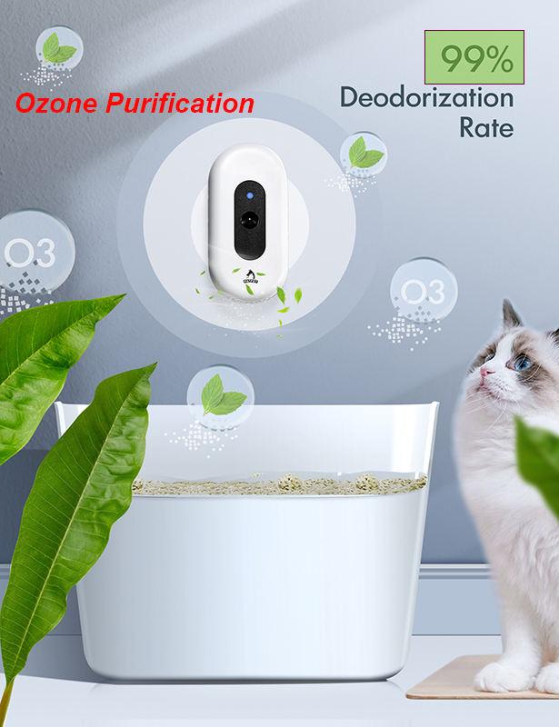 Hot Sale OEM smart pet cat litter odor eliminator rechargeable automatic cat litter box deodorizer air purifier for home