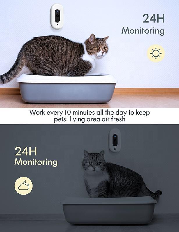 Hot Sale OEM smart pet cat litter odor eliminator rechargeable automatic cat litter box deodorizer air purifier for home