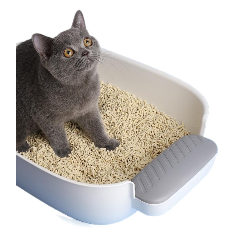 PP Material Cat Toilet Box Small Semi Package Cat Litter Basin For Kitty