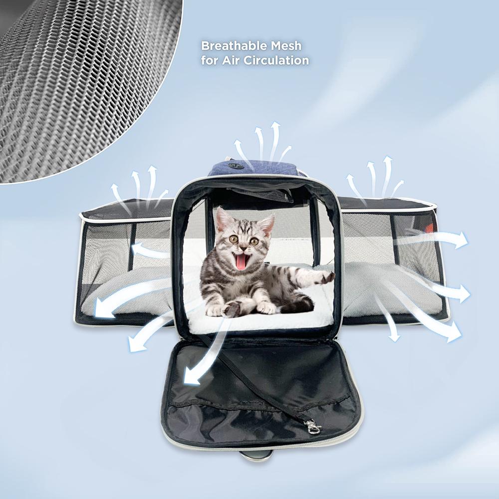 Airline Approved Cat Carrier - Expandable Pet Carrier, Travel Pet Carriers for Dogs, Soft-Sided Puppy Carriers with Soft Pad