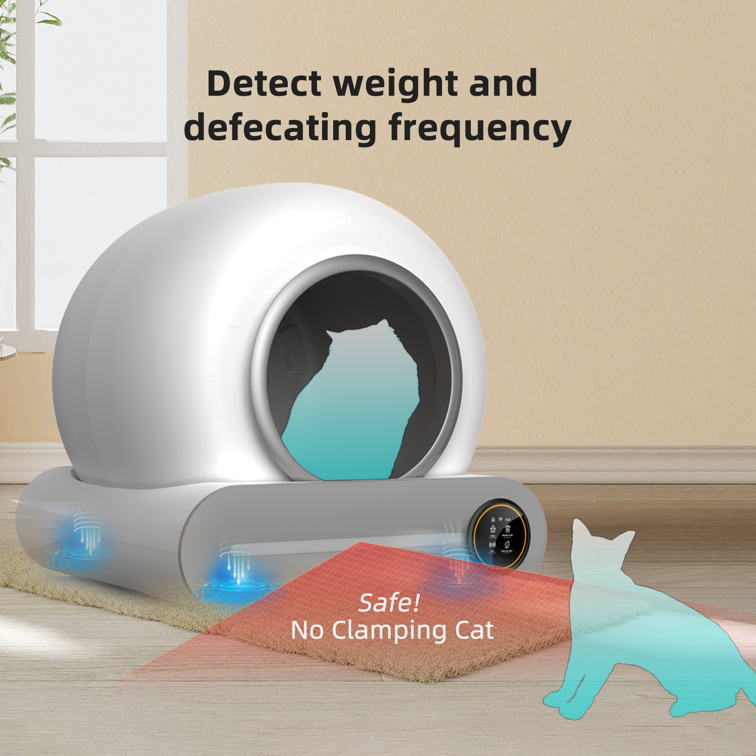 Fast Delivery oem odm customized logo modern abs plastic cat automatic self cleaning litter box for cats