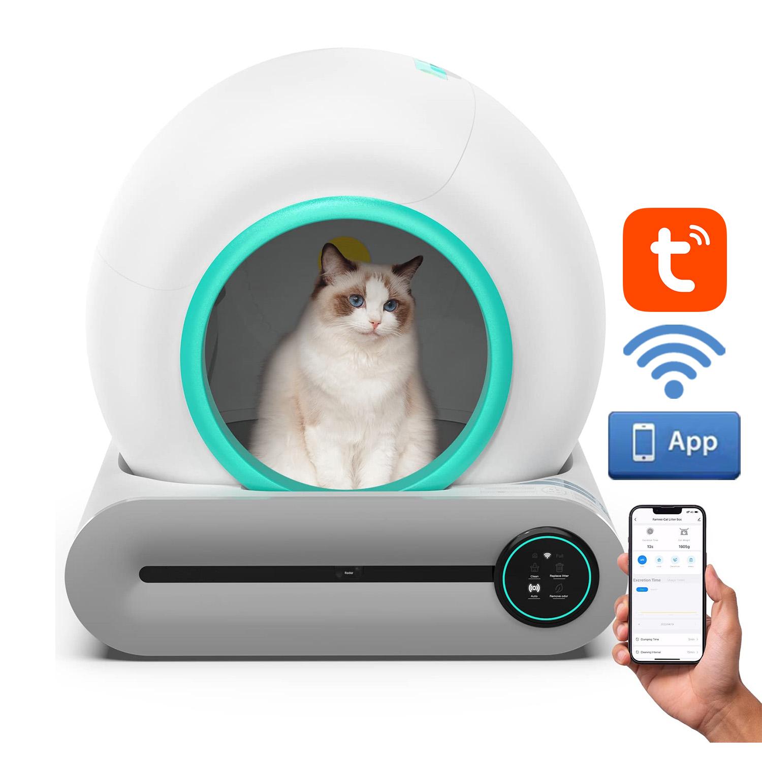 New fashion design low noise app wifi touch control Intelligent electric self cleaning smart automatic cat litter box