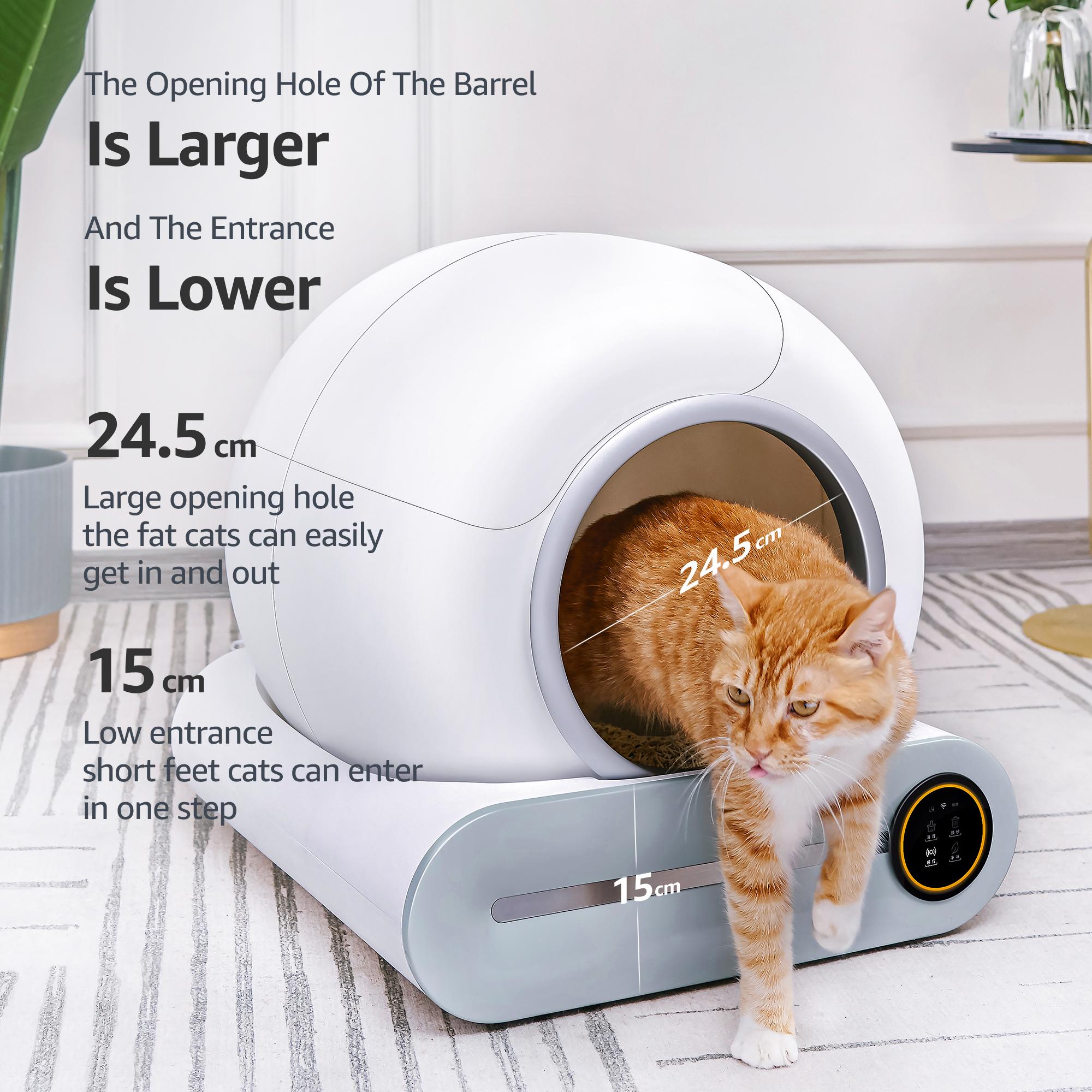 Smart Self-Cleaning Cat Litter Box Automatic Cat Litter Cleaning Robot with 9L Large Capacity APP Control for Multiple Cat