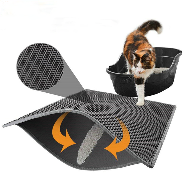 Waterproof Bottom Layer Easy Cleaning Protect Floor Pet Cat Mat Double-Layer Cat Litter Trapper Mats