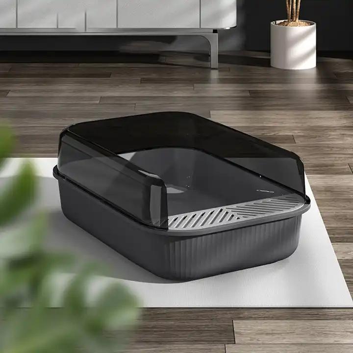 Semi-closed plastic litter box extra large anti-splash cat supplies simple plastic litter box pet cleaning supplies wholesale