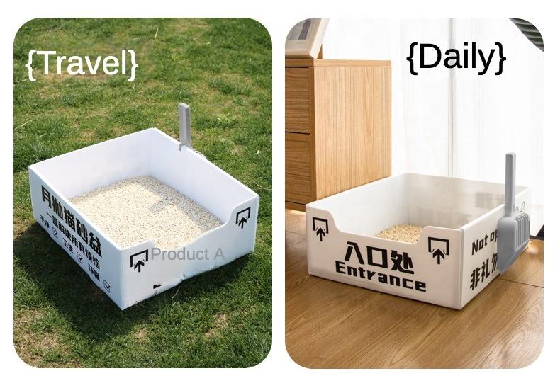 New Design Large Foldable Cat Litter Box Degradable and easy to carry when traveling