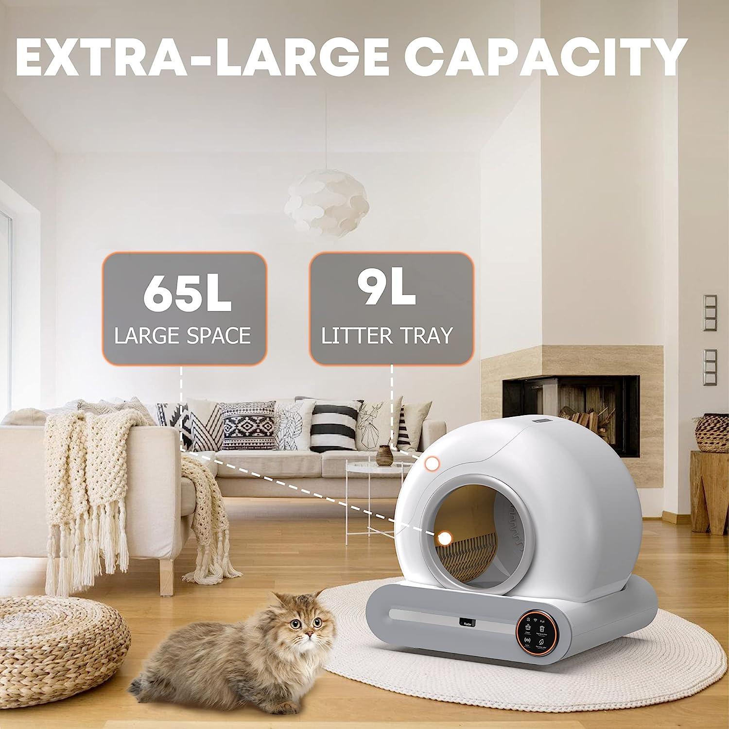 New Smart Cat Litter Box Automatic Self Cleaning Fully Enclosed 65L Cat Litter Box Pet Toilet Litter Tray Cat Products