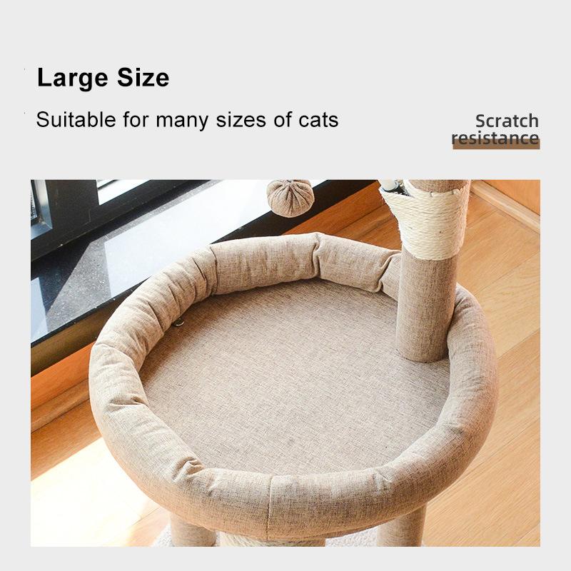 Indoor Pet Bed Toy Cat Scratcher Tree with Cute Sisal-Covered Cat Scratching Post Plush Ball for Kitten Cat Products