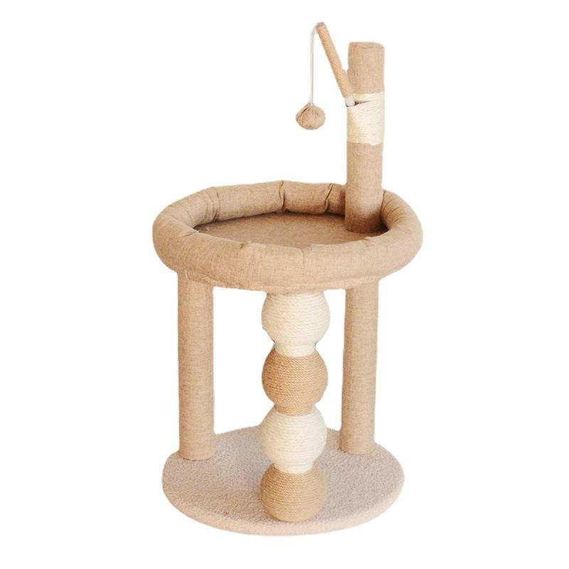Indoor Pet Bed Toy Cat Scratcher Tree with Cute Sisal-Covered Cat Scratching Post Plush Ball for Kitten Cat Products