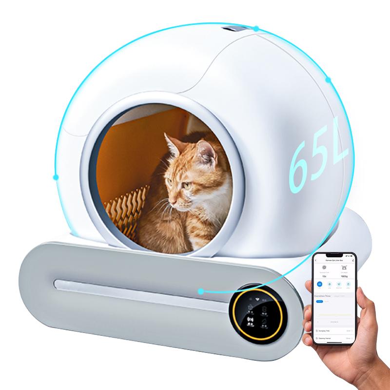 Smart large capacity Tuya app control automatic cat llitter box self-cleaning