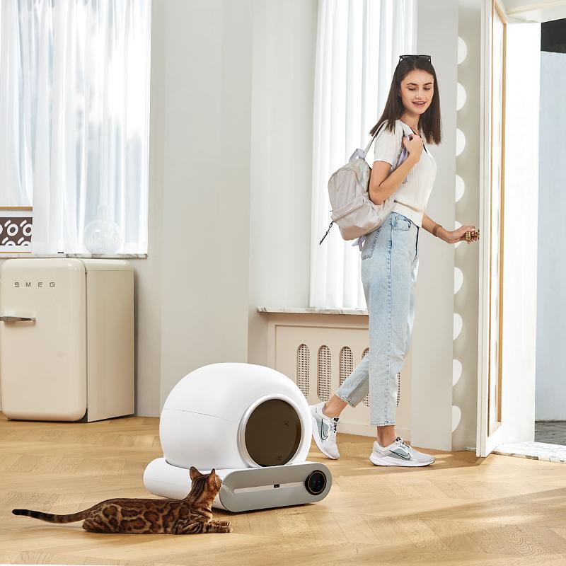 Smart large capacity Tuya app control automatic cat llitter box self-cleaning