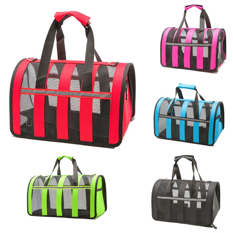 Outdoor Dog Bags Travel Pet Nylon Stripe Breathable Cat Carrier Bag Colorful Handbag S-L Size Easy Carry Pet Bag Pet Cages Print