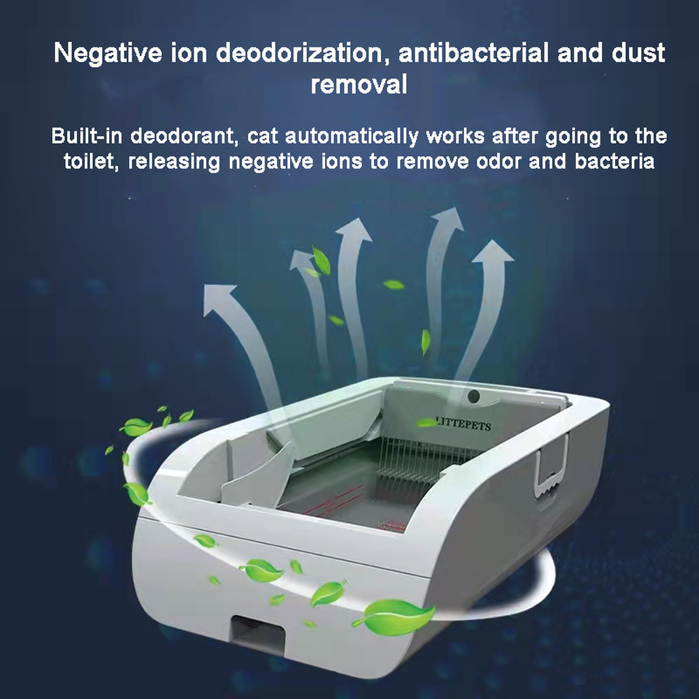 Self-cleaning Cat Litter Box Smart Cat Toilet Electronic Pet Toilet Semi-closed Automatic APP Control Cat Box with Pet Poop Bags