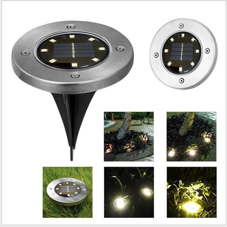 wholesale 8 LED Solar Path Garden Landscape light Waterproof Solar Led Buried Lights Deck Lamp Outdoor Under Ground Lawn Light