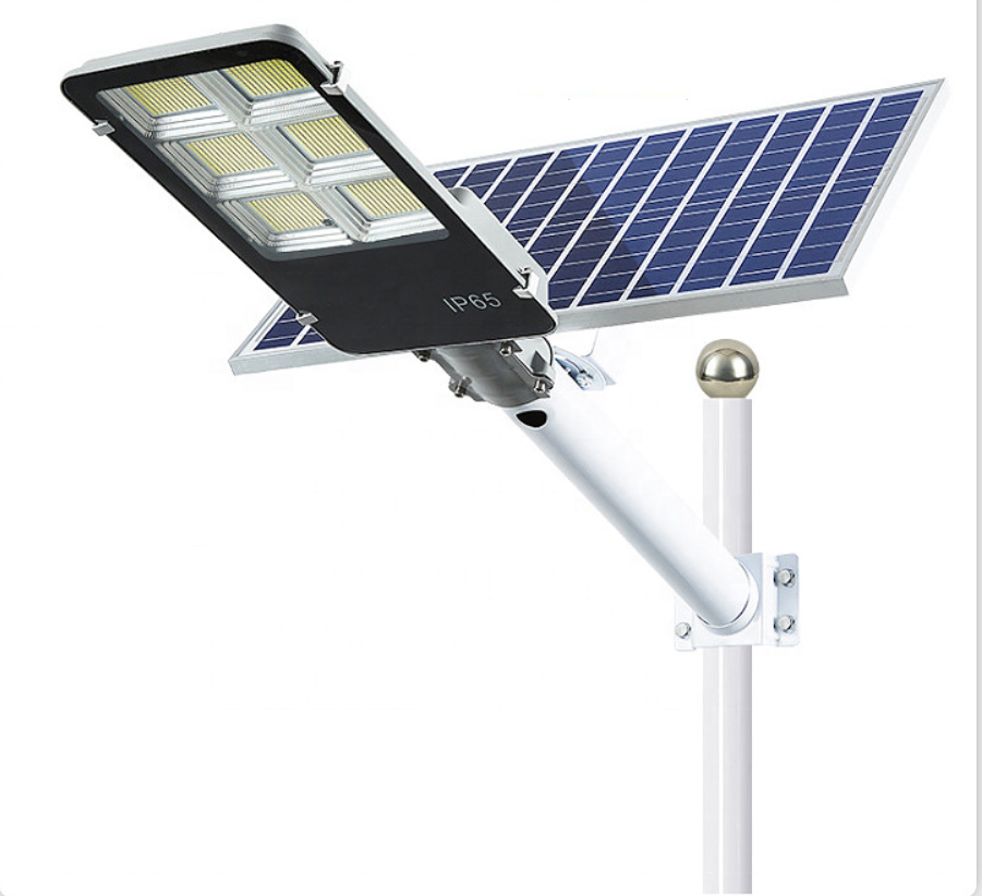 Aluminium solar LED street light with remote control 100w 200w 300w 400W 500W IP65 waterproof split street lamp with pole