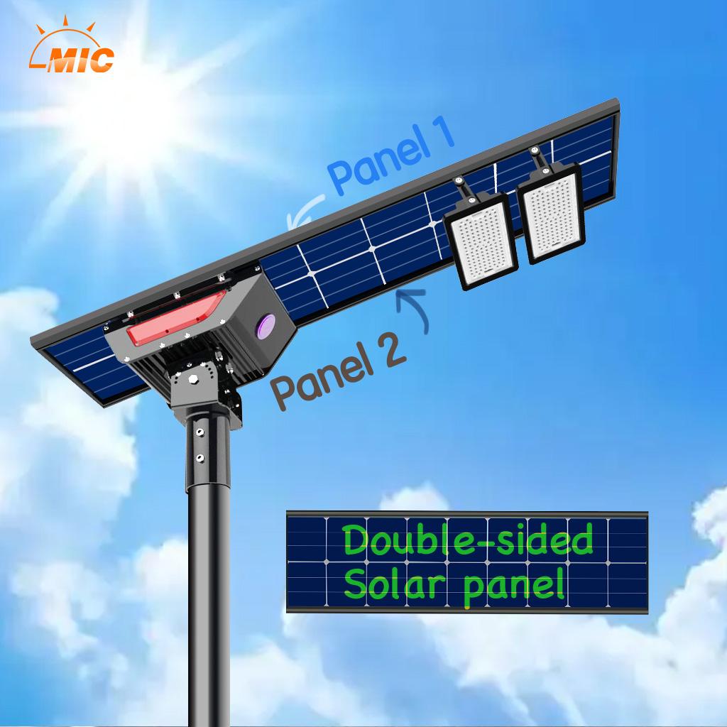 alibabba The first double face all in one integrated solar outdoor led street light 30W 50W 90W 300W solar led street light