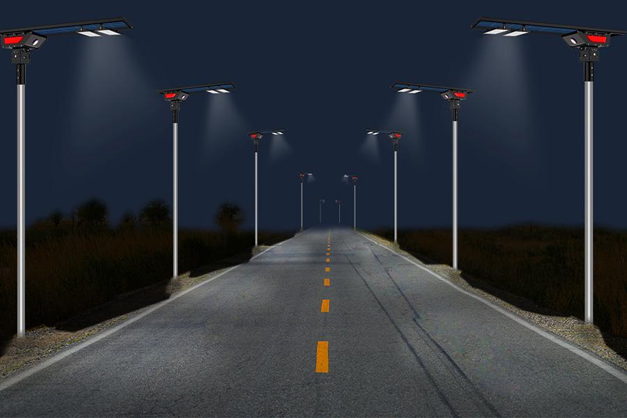 alibabba The first double face all in one integrated solar outdoor led street light 30W 50W 90W 300W solar led street light