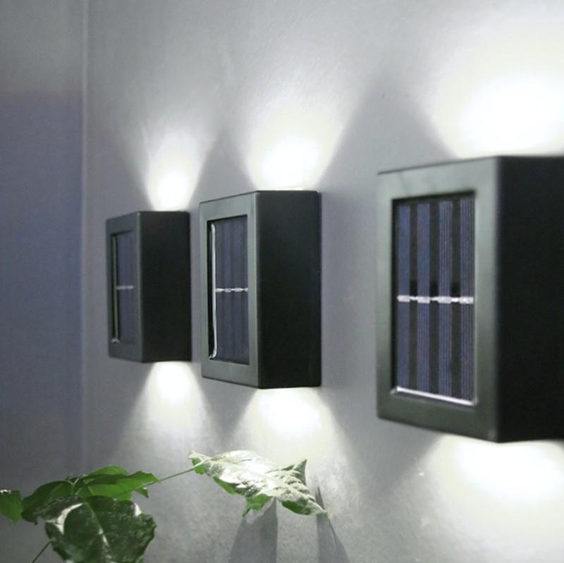 LED Solar Wall Light Outdoor Porch Garden Waterproof Wall Lamp Up and Down Luminous Courtyard Staircase Solar Light for Garden