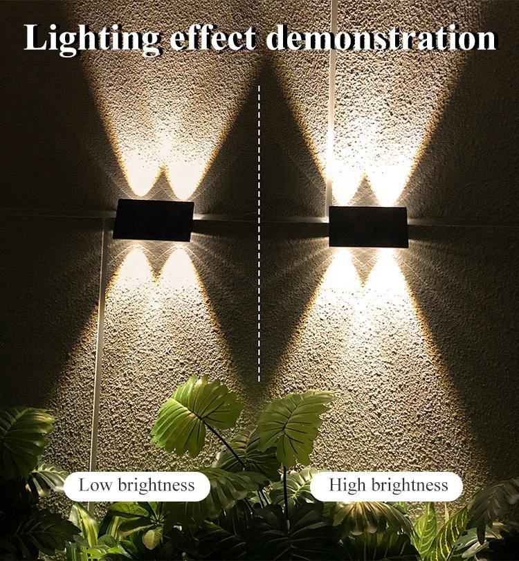 Waterproof Outdoor Garden Fence Lamp Wall Mounted Led Solar Up And Down Wall Light