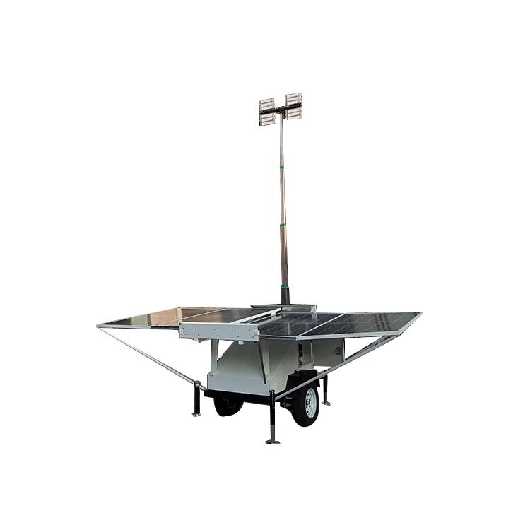 Mobile lighthouse trailer type solar panel lighting system LED traction unit