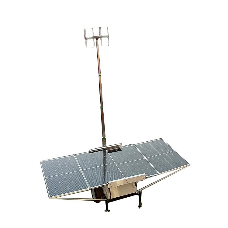 Mobile lighthouse trailer type solar panel lighting system LED traction unit