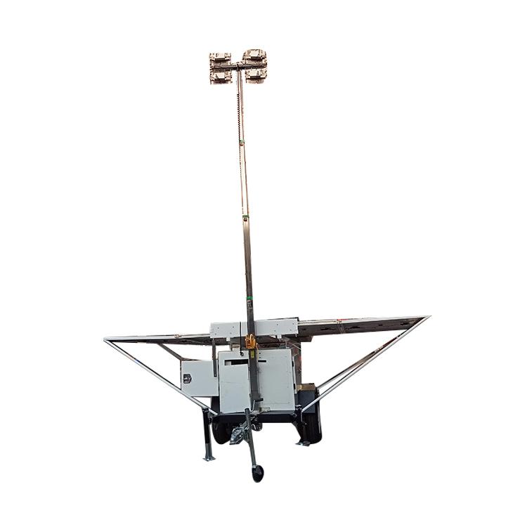 Mobile lighthouse trailer type solar panel lighting system LED traction unit