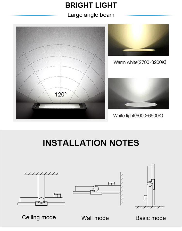 Anern high bright outdoor wall mounted solar light 100w