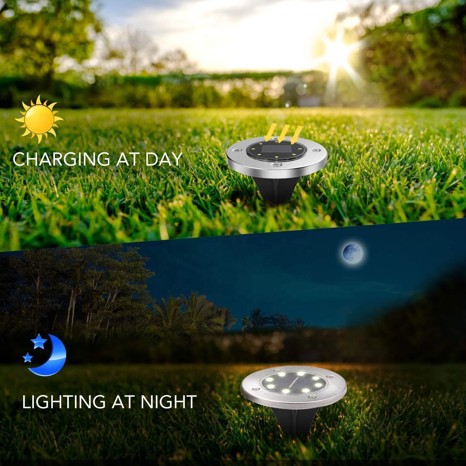 Newish IP44 Stainless Steel Stake Waterproof Luce Giardino Patio Ground Street Garden Wall Solar Led Outdoor Buried lights